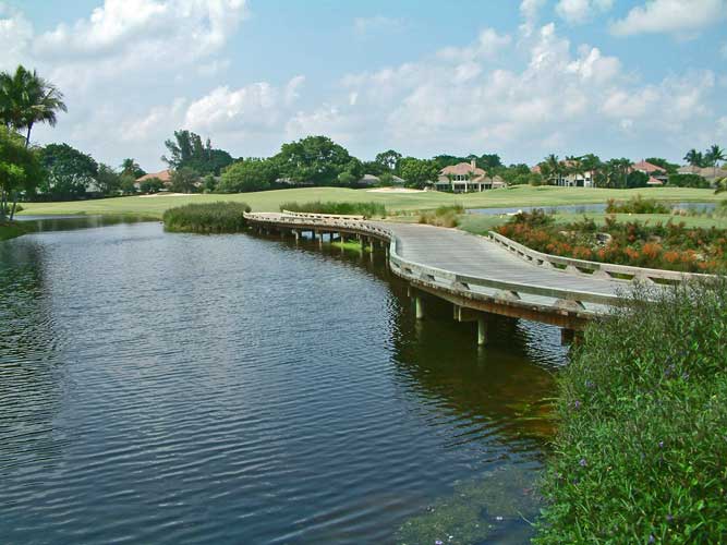 Golf cart brige between holes at the Boca Grove golf course - Plantation, Florida