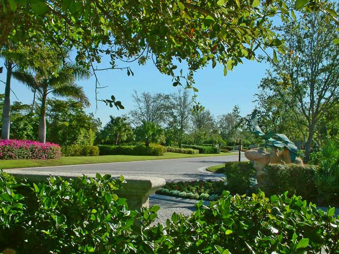 Street view from one of the parcel entry's in Estuary - Naples, Florida