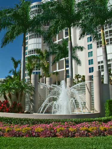 Water Feature at the main entry to Provance Condos - Naples, Florida
