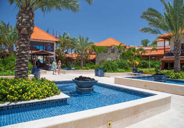 Water features along walk from the check-in lobby at Sandals - Saint George, Grenada
